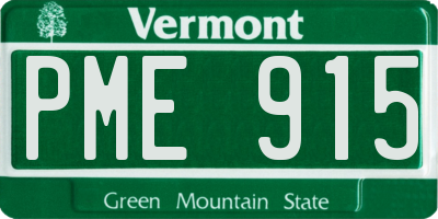 VT license plate PME915