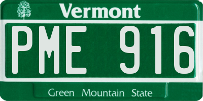 VT license plate PME916