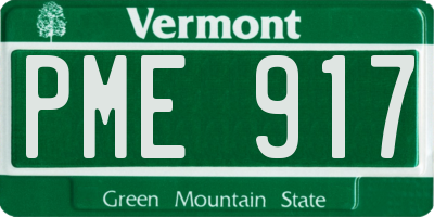 VT license plate PME917