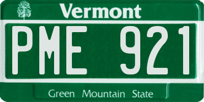 VT license plate PME921