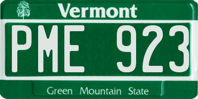 VT license plate PME923