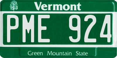 VT license plate PME924
