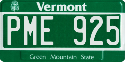 VT license plate PME925