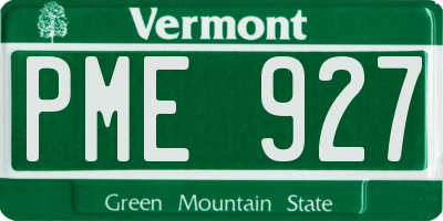 VT license plate PME927