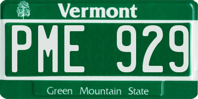 VT license plate PME929