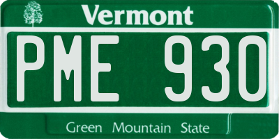 VT license plate PME930