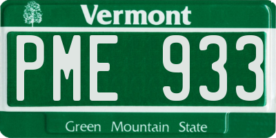 VT license plate PME933
