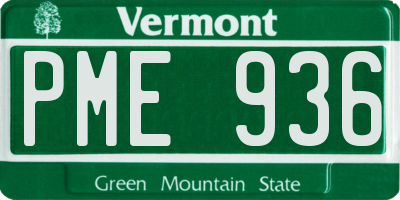 VT license plate PME936