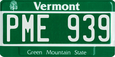 VT license plate PME939