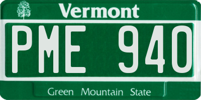 VT license plate PME940