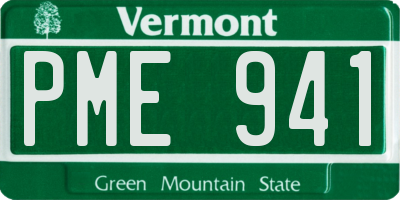 VT license plate PME941