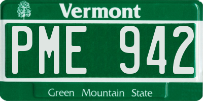 VT license plate PME942