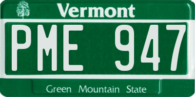 VT license plate PME947