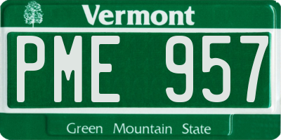 VT license plate PME957