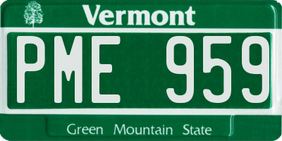 VT license plate PME959
