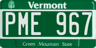 VT license plate PME967