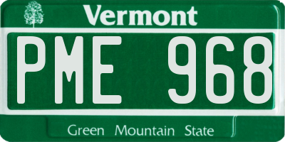 VT license plate PME968