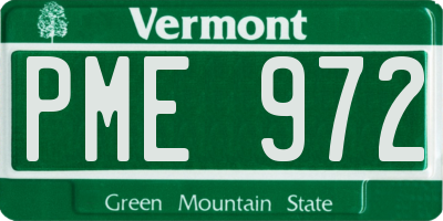 VT license plate PME972