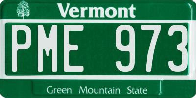 VT license plate PME973