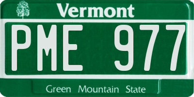 VT license plate PME977