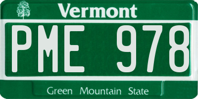 VT license plate PME978