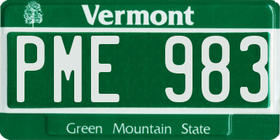 VT license plate PME983