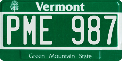 VT license plate PME987