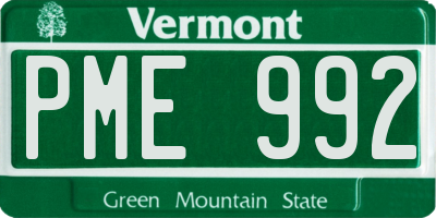 VT license plate PME992
