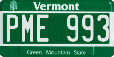 VT license plate PME993
