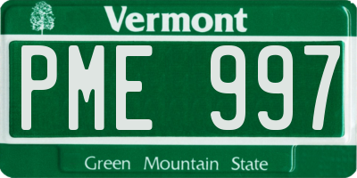 VT license plate PME997