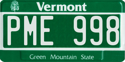 VT license plate PME998