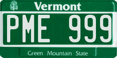 VT license plate PME999