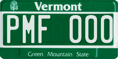 VT license plate PMF000