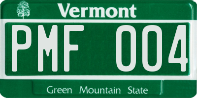 VT license plate PMF004