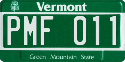 VT license plate PMF011