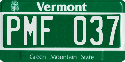 VT license plate PMF037