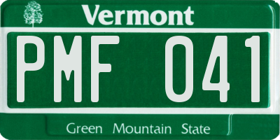 VT license plate PMF041