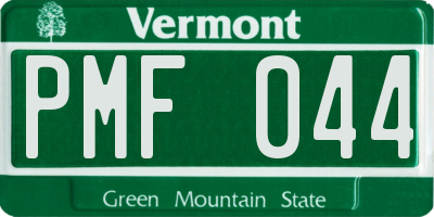 VT license plate PMF044