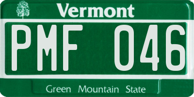 VT license plate PMF046