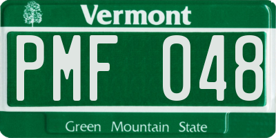 VT license plate PMF048