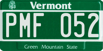 VT license plate PMF052