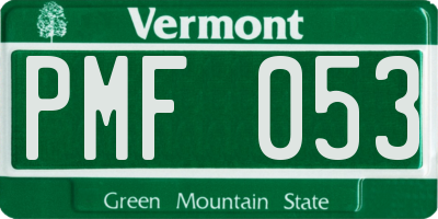 VT license plate PMF053