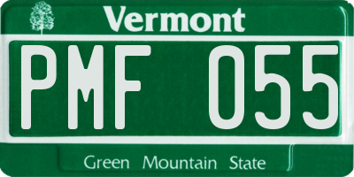 VT license plate PMF055