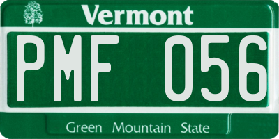 VT license plate PMF056