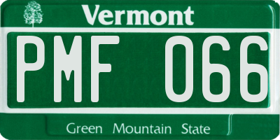 VT license plate PMF066