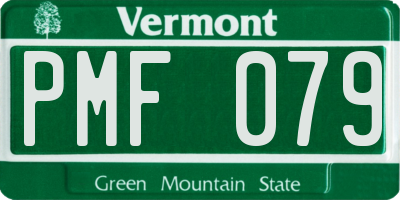 VT license plate PMF079