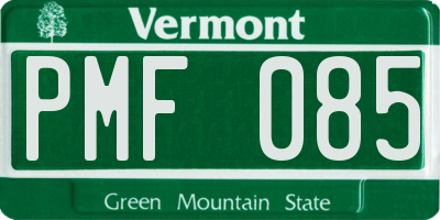 VT license plate PMF085