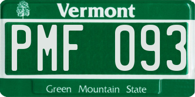 VT license plate PMF093