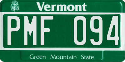VT license plate PMF094