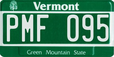 VT license plate PMF095